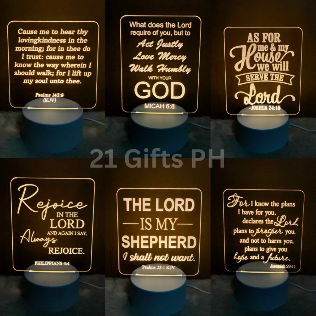 Bible Verses 4.0 Motivational Life quotes Faith Religion Acrylic LED ...