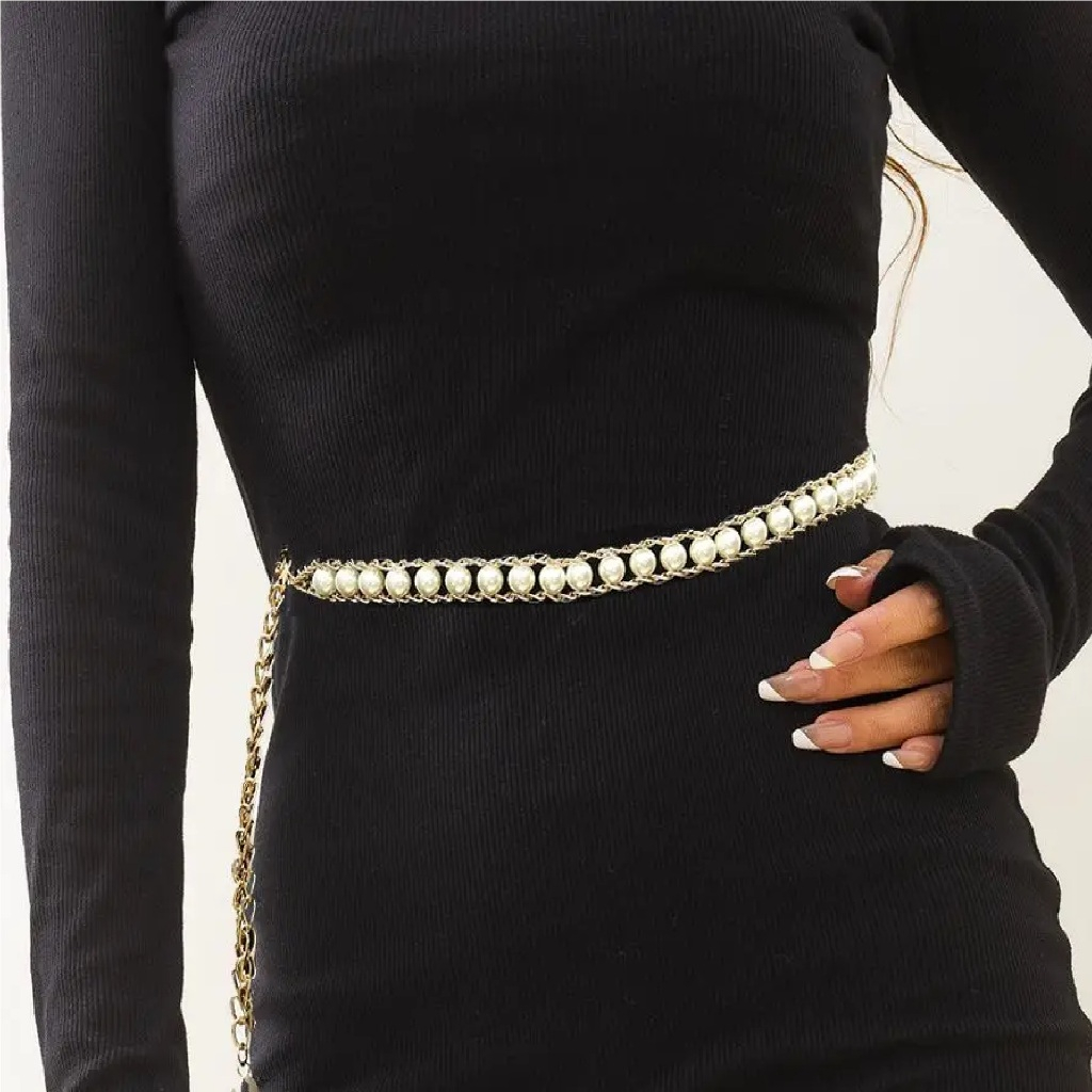 ladies dress waist chain belt