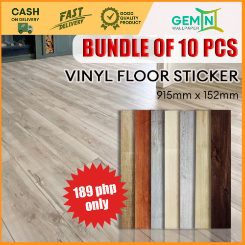 10PCS 3D Thickened Wood Grain Floor Sticker Stickers Selfadhesive