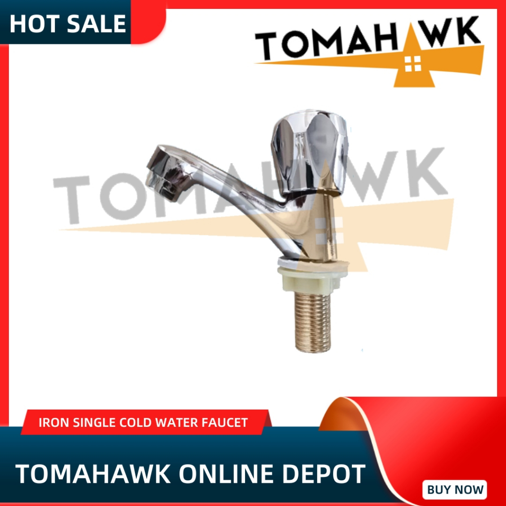 TOMAHAWK IRON SINGLE COLD WATER FAUCET WASHBASIN UNDER COUNTER BASIN