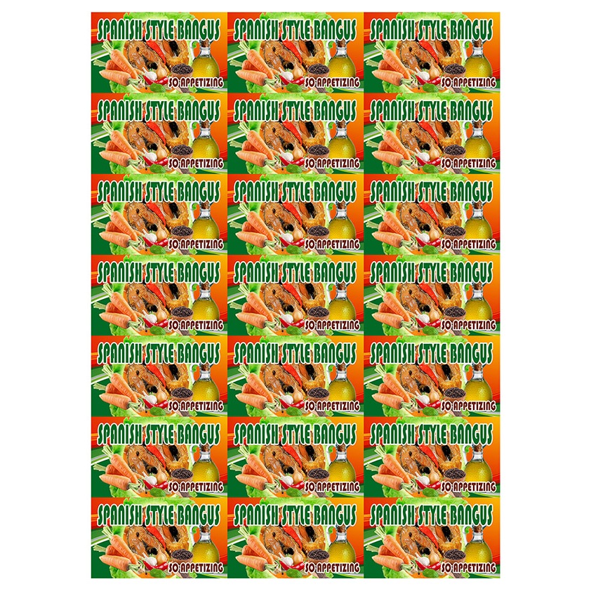 SPANISH STYLE BANGUS READY TO USE STICKER LABELS (NOT CUSTOMIZED OR ...