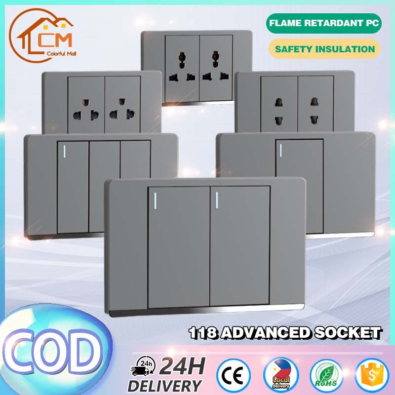 CM Household Wall Switch Universal Wall Socket Power Outlet Modern Wall ...