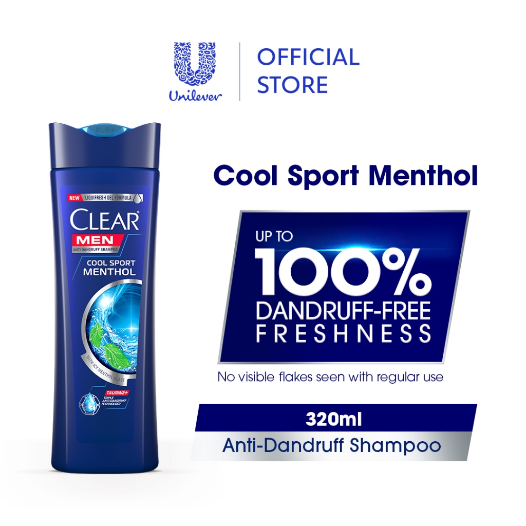 Clear Men Cool Sport Menthol Anti-Dandruff Shampoo 320ml | Shopee ...