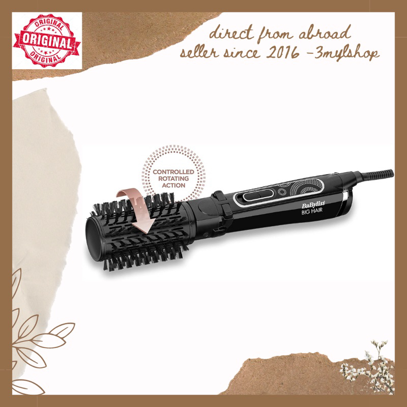 BaByliss Big Hair Rotating Hot Air Blow dry Brush, Dry and style in one