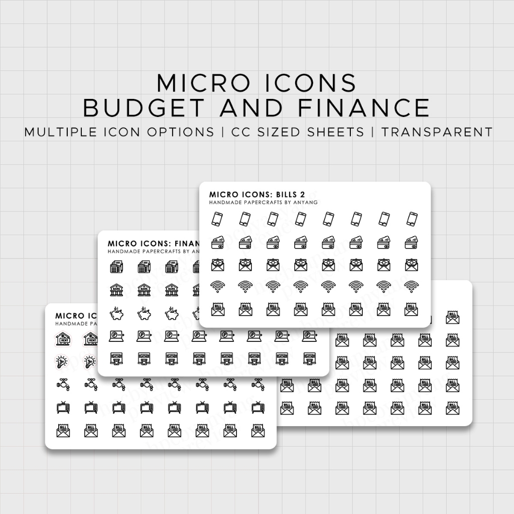 FINANCE / BUDGET | MICRO ICONS | Minimal + Functional Stickers for your ...