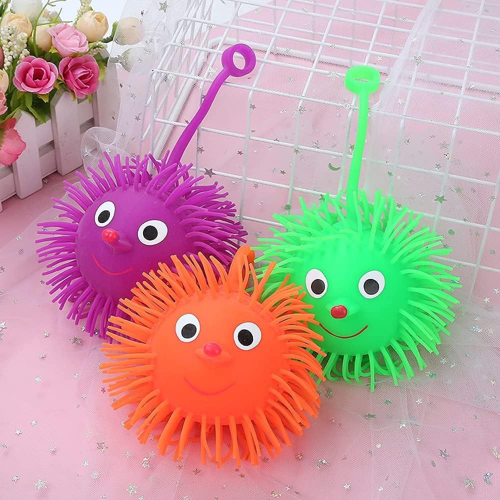 Flashing Puffer Balls Soft Squeezable Stress Squishy Toy Stress Relief ...