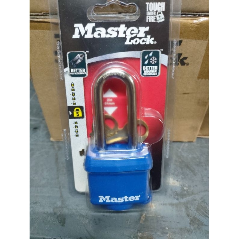 Master Lock Long Shackle All Weather Padlock with Thermoplastic Cover ...