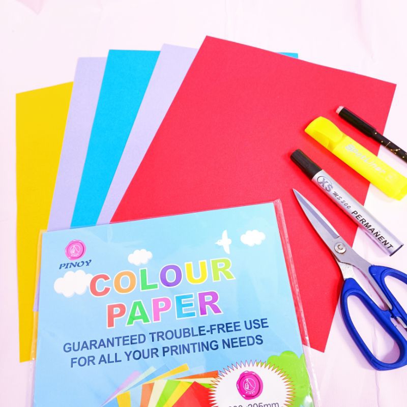 50Pcs PINOY COLOUR PAPER 230X305mm (Assorted Color) | Shopee Philippines