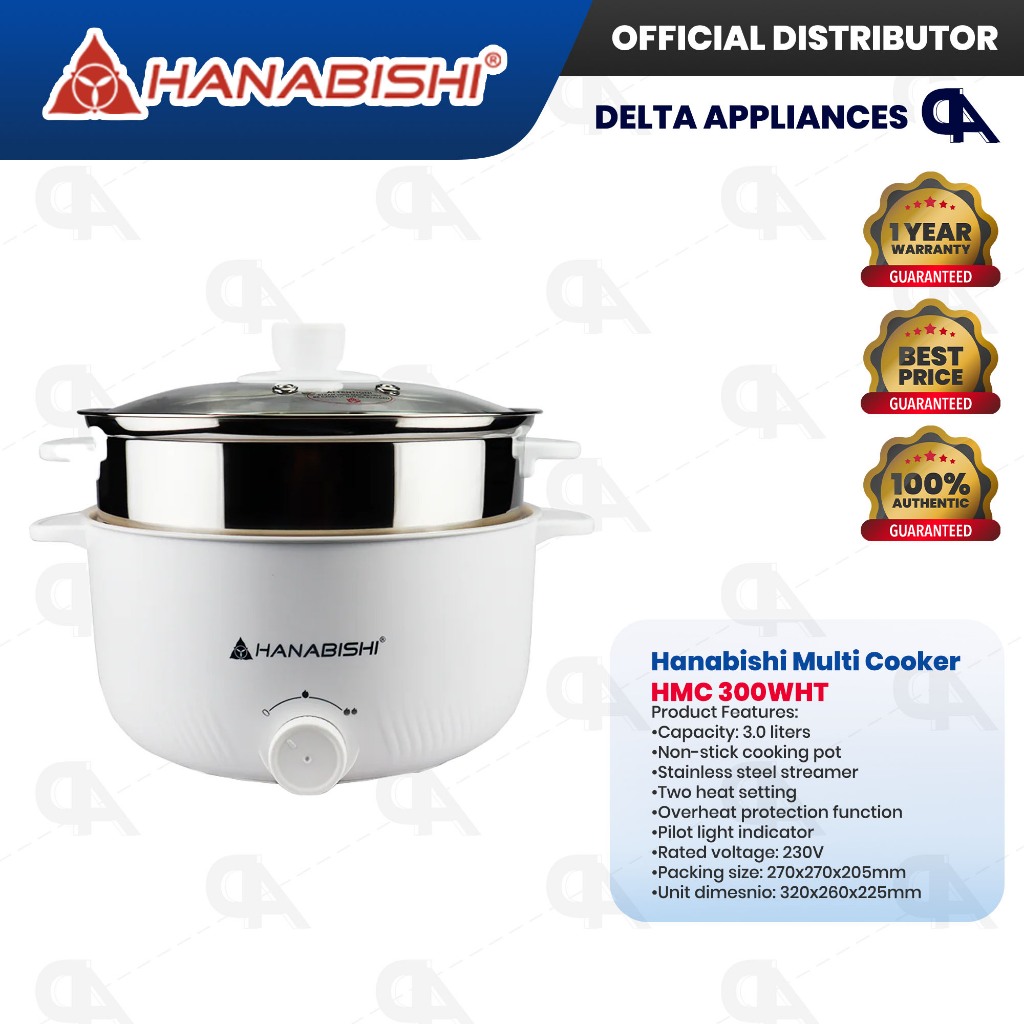 Hanabishi Multi Cooker Non Stick w/ Stainless Steamer 3.0L Original 1