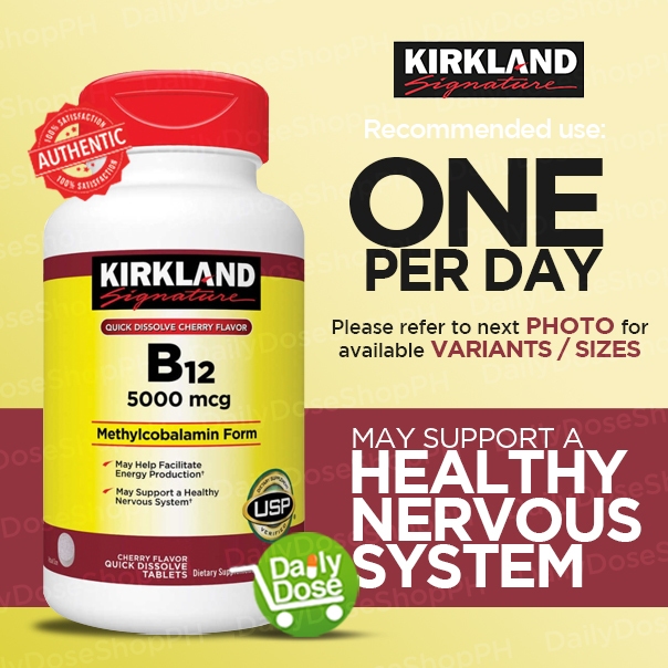Kirkland Vitamin B12 5000 mcg, Tablet Shopee Philippines