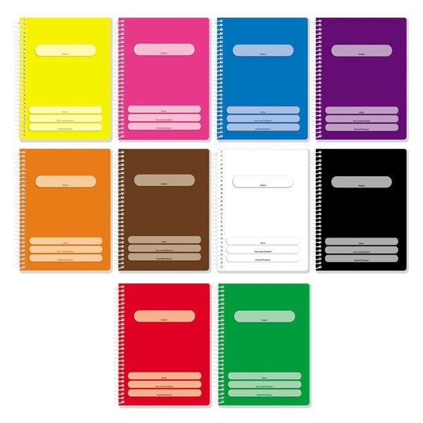 Set of 10 Orions Spiral Color Coding Notebook 80 leaves Assorted Color ... 