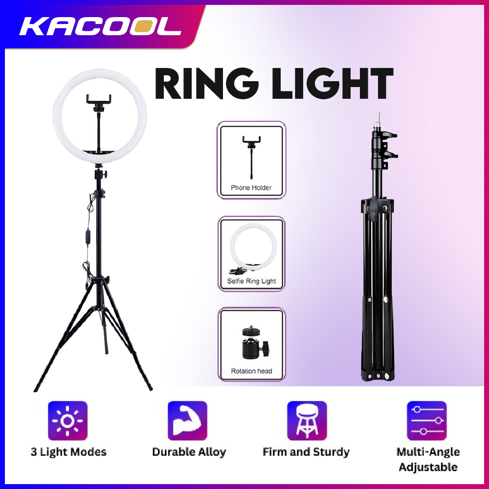 Selfie Light 26CM LED Ring Light with Stand and Phone Holder Photo ...