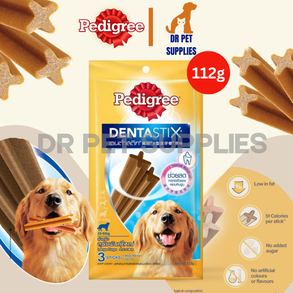 All Stages Adult 112g Pedigree Dentastix Food Snack Large Dog Dogs Treat DR Pet Supplies