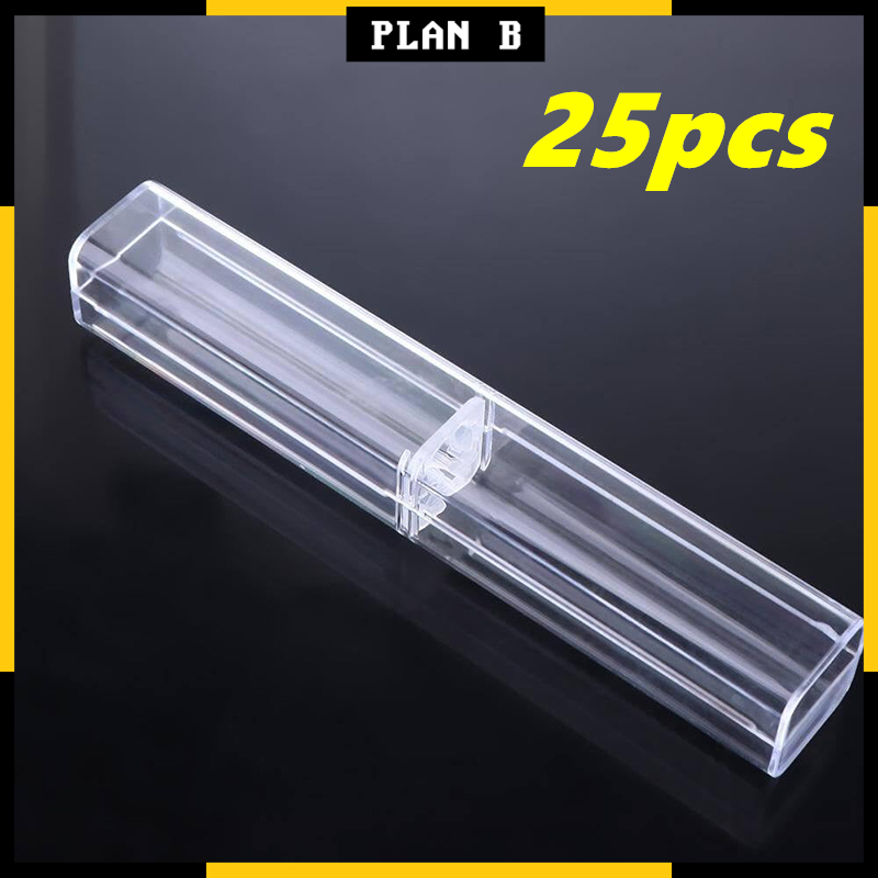 25pcs/Box Acrylic Ballpen Case Transparent Plastic Bamboo Pen Box For ...