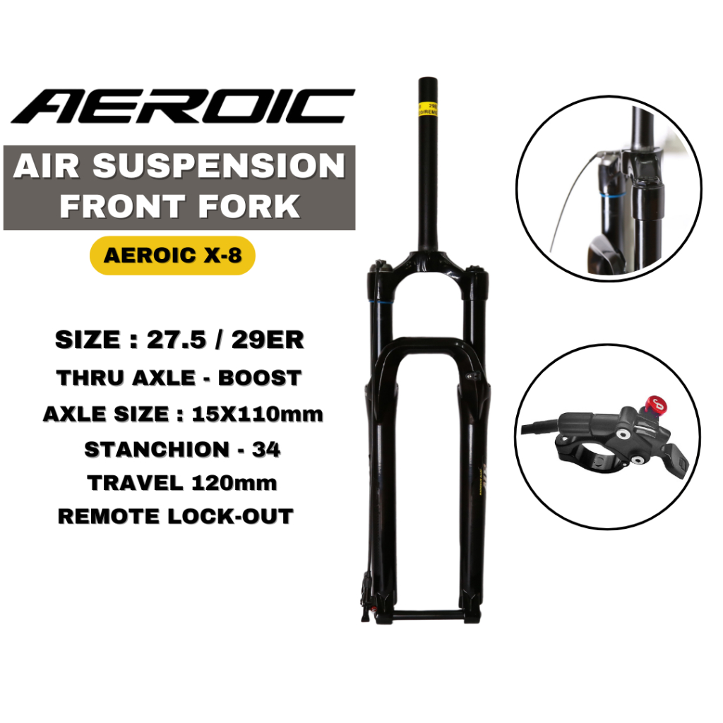 BIKE AIR FORK SUSPENSION 27.5 29ER MANUAL REMOTE LOCK OUT 120MM TRAVEL 32 34MM STANCHION MTB BIKES Shopee Philippines