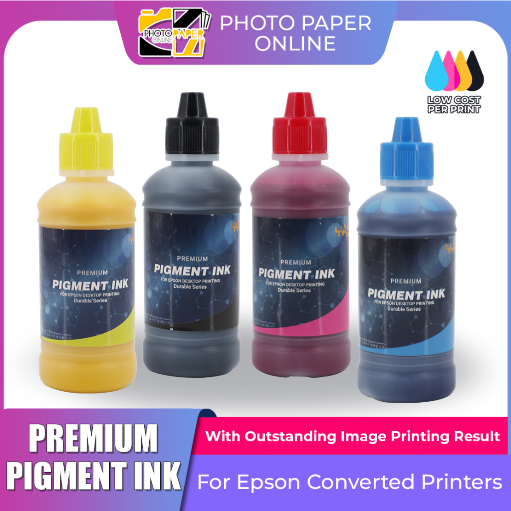 100ml Yasen Pigment Ink [CYAN|MAGENTA|YELLOW|BLACK]CMYK BUNDLE COLORS ...