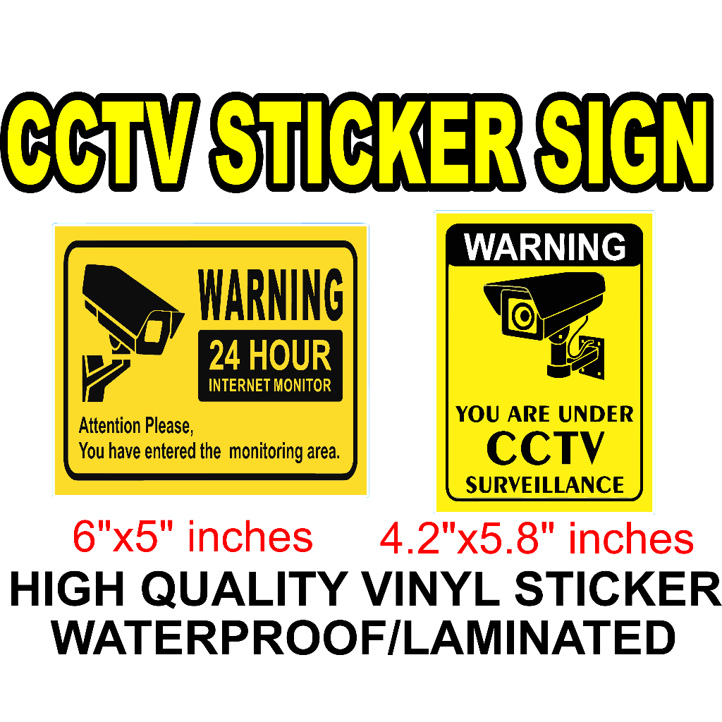 cctv sticker waterproof laminated indoor/outdoor | Shopee Philippines