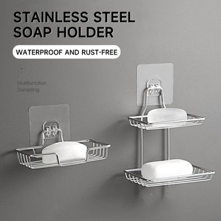 1/2 Layer Stainless Steel Soap Rack Wall Mounted Soap Holder Soap Box ...