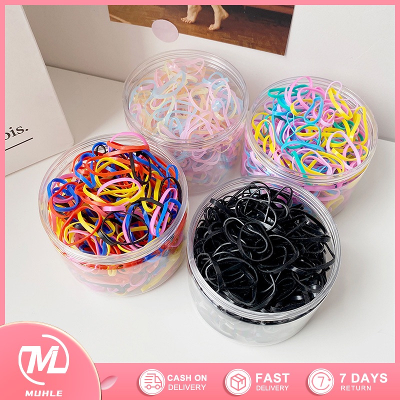 500pcs Bottle Color Disposable Rubber Band Simple Head Rope High ...