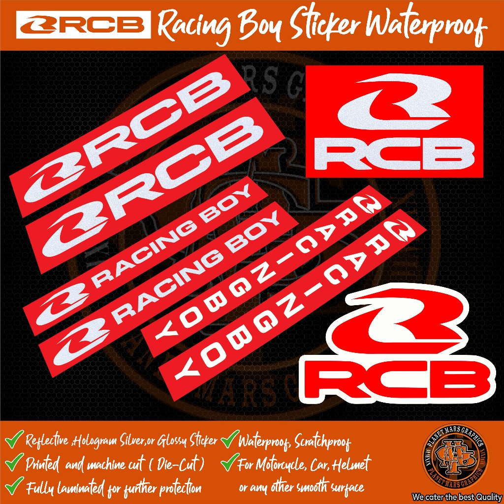 RCB RACING BOY STICKER DECAL waterproof vinyl sticker | Shopee Philippines