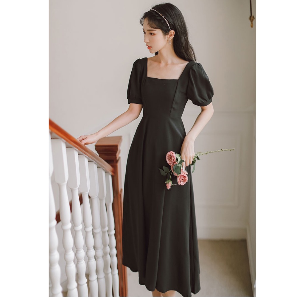 Floral Sexy Black Long Dress For Woman Casual Plus Size Semi Formal