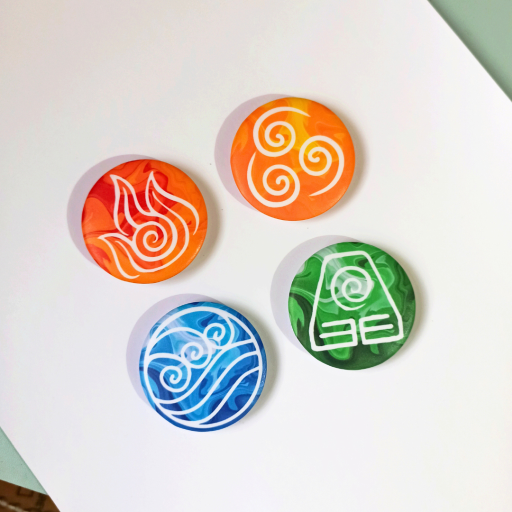 Avatar - The Four Elemental Bending Art Badge/Button Pin | Shopee ...