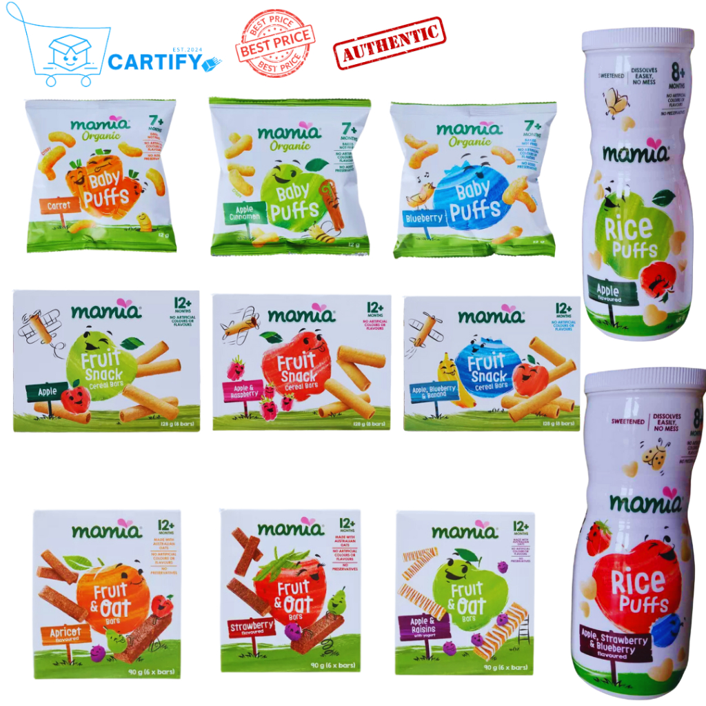 Mamia Baby Organic Puffs/Oat Bars/Ceareal Bars(Apple Cinnamon