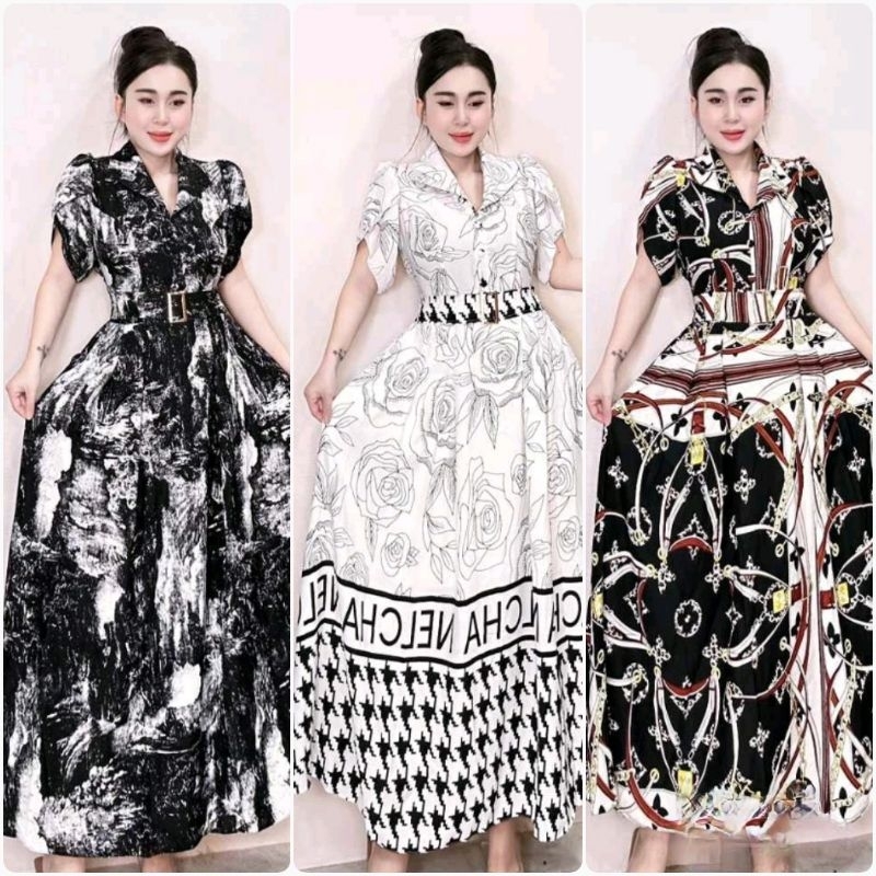 Luxury Collar Vietnam Non-Padded Maxi Dress Womenswear | Shopee Philippines