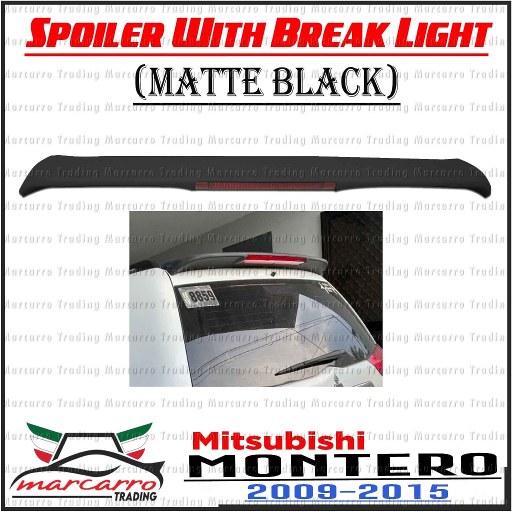 Mitsubishi Montero 2009-2015 Rear Trunk Spoiler With Brake Light (Matte ...