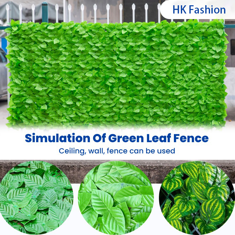 Artificial Fence Leaves Back-Artificial Leaf Vine Hedge Outdoor Decor ...