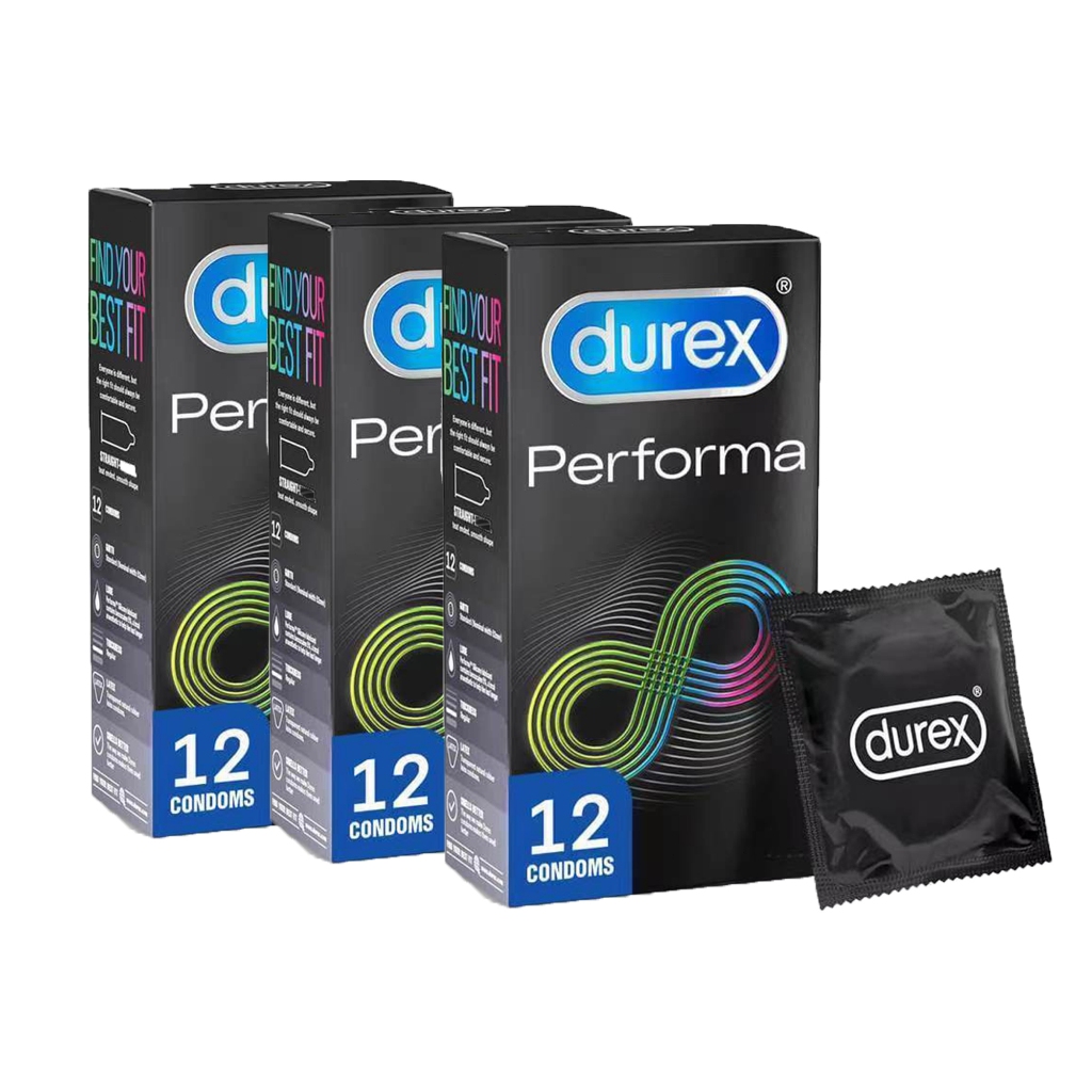 Durex Performa Extended Pleasure Lubricated Condoms 12s (Set of 3 - 36 ...
