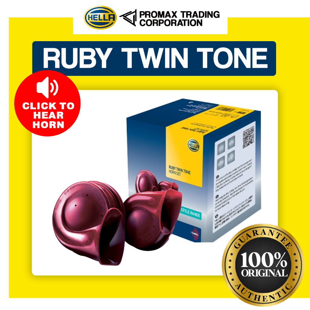 HELLA Ruby Twin Tone Car Motorcycle Horn Set (100% AUTHENTIC) | Shopee ...
