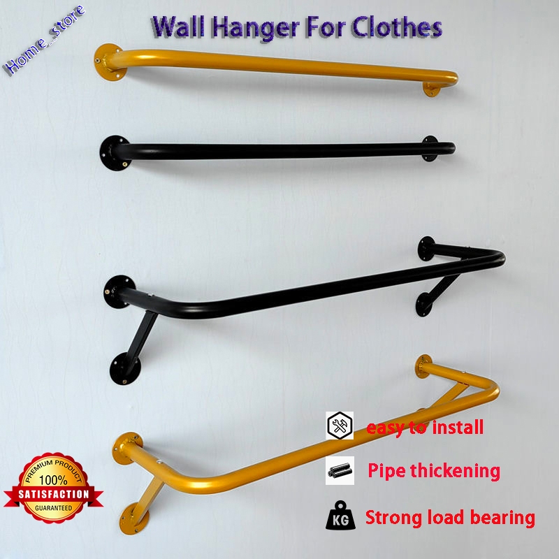 Metal Clothes Rack Heavy Duty On The Shelf Wall Clothing Store Display ...