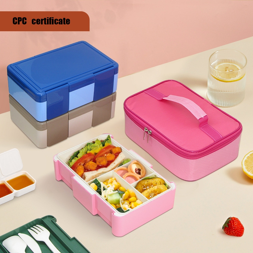 Plastic bento box Portable Four sealed lunch box compartmentalised ...