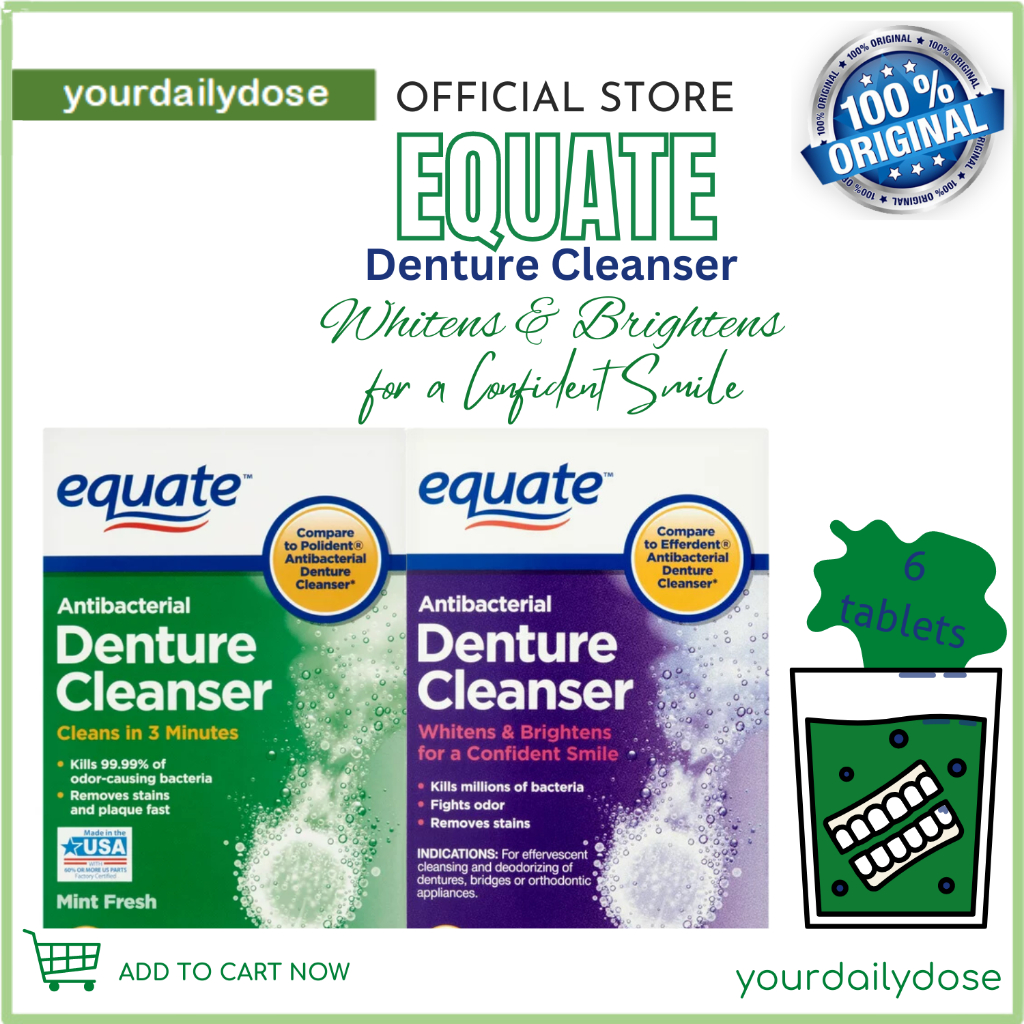 Equate Antibacterial Denture Cleanser Tablets 6 count Shopee Philippines
