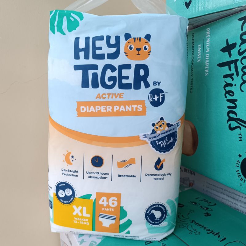 46pcs XL Hey Tiger Pants Diaper by Rascal + Friends | Shopee Philippines