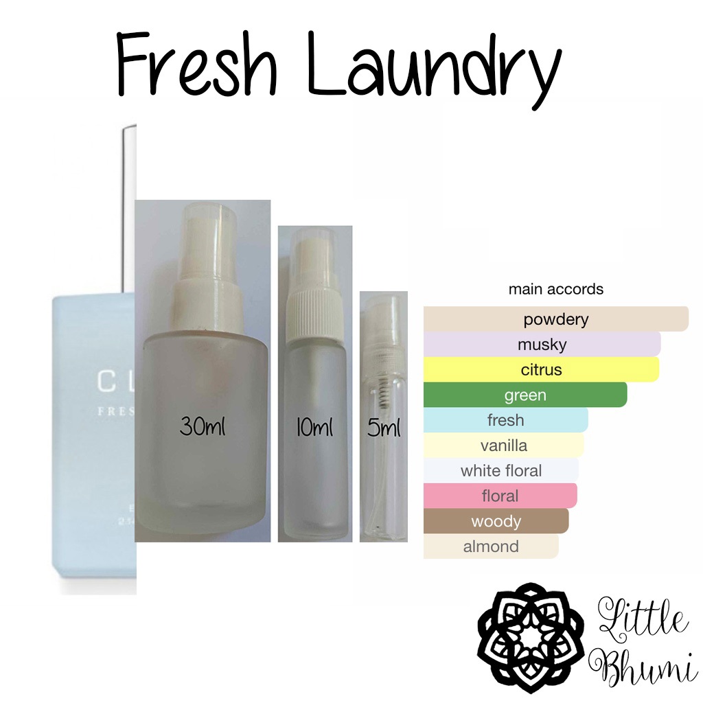 Clean fresh laundry cologne perfume decants vial 5ml 10ml | Shopee ...