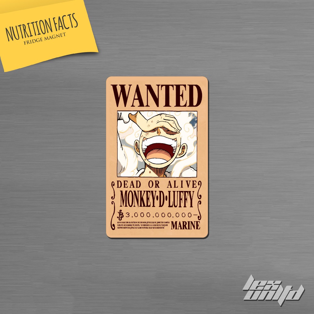 One Piece Strawhat Wanted Poster Bounty Ref Magnets | Fridge Magnets ...