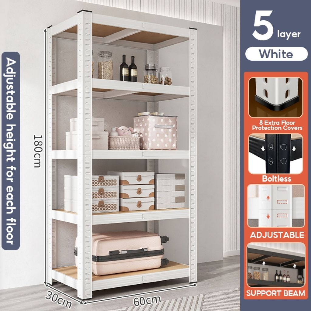 Adjustable Height Steel Rack Metal Boltless Rack 4/5/6 Layer waterproof ...