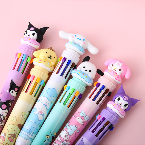 Sanrio 10colors Ballpoint Pen Cute Kuromi My Melody Cinnamoroll ...