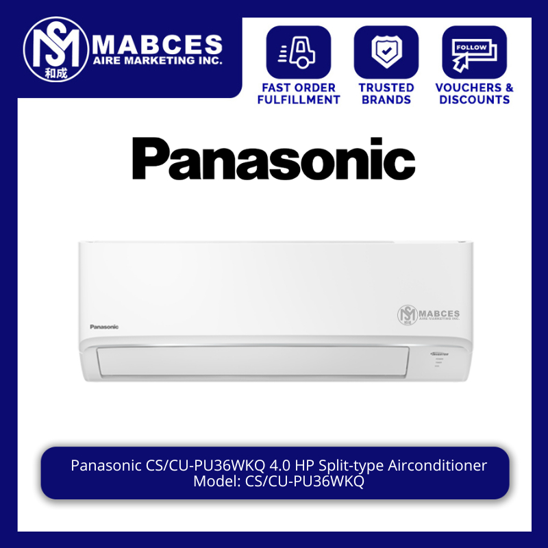 Panasonic CS/CU-PU36WKQ 4.0HP Inverter Split-type Aircon | Shopee ...