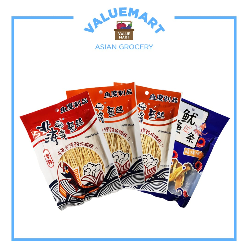 North Sea Taiwan Fish Snacks (Dried Fish Sticks in Original, Barbecue, or Spicy Flavors) 38g