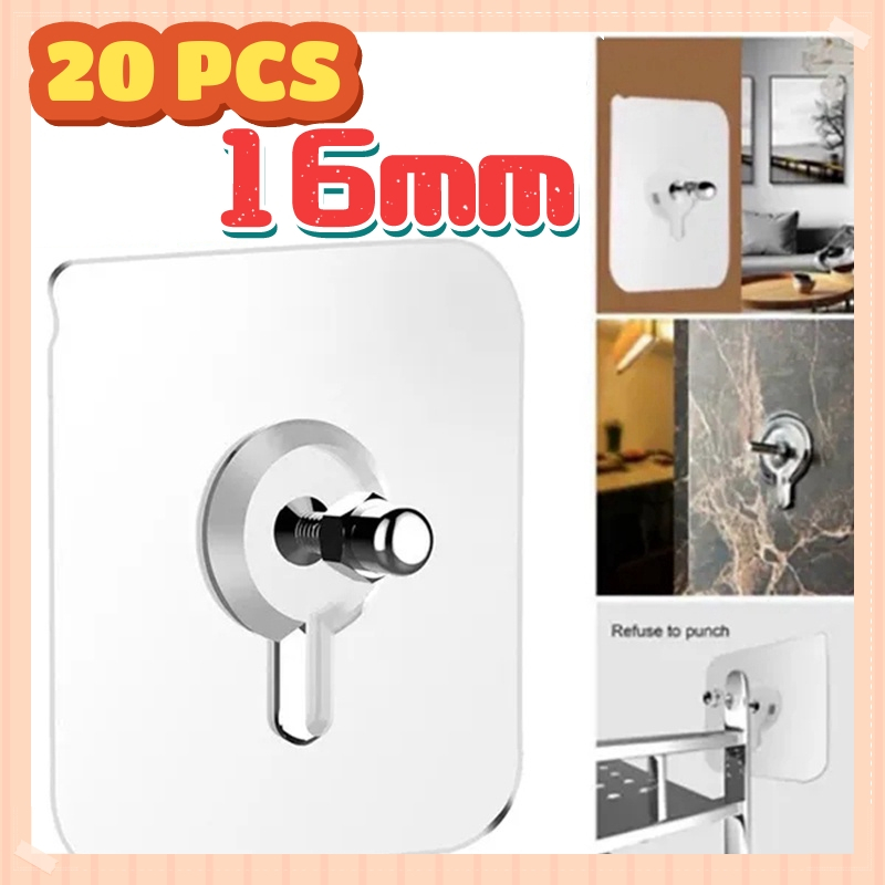 5/10/20Pcs Punch-Free Wall Hook Screw Hanging Shelf Strong Adhesive ...