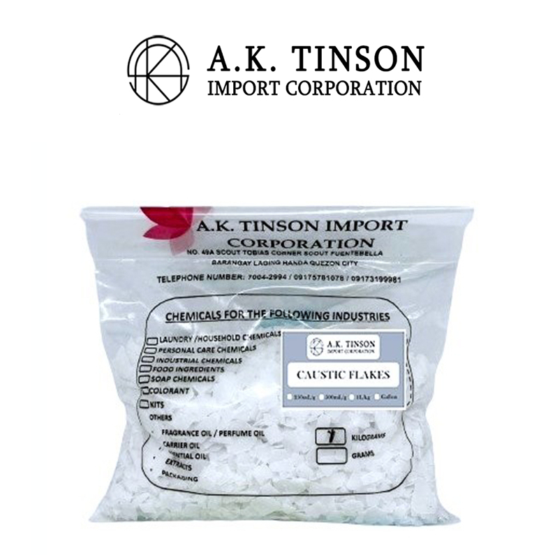 AK Caustic Soda (Lye) Flakes 1kg for Liquid Detergent, Liquid Sosa, Dishwashing Liquid, etc