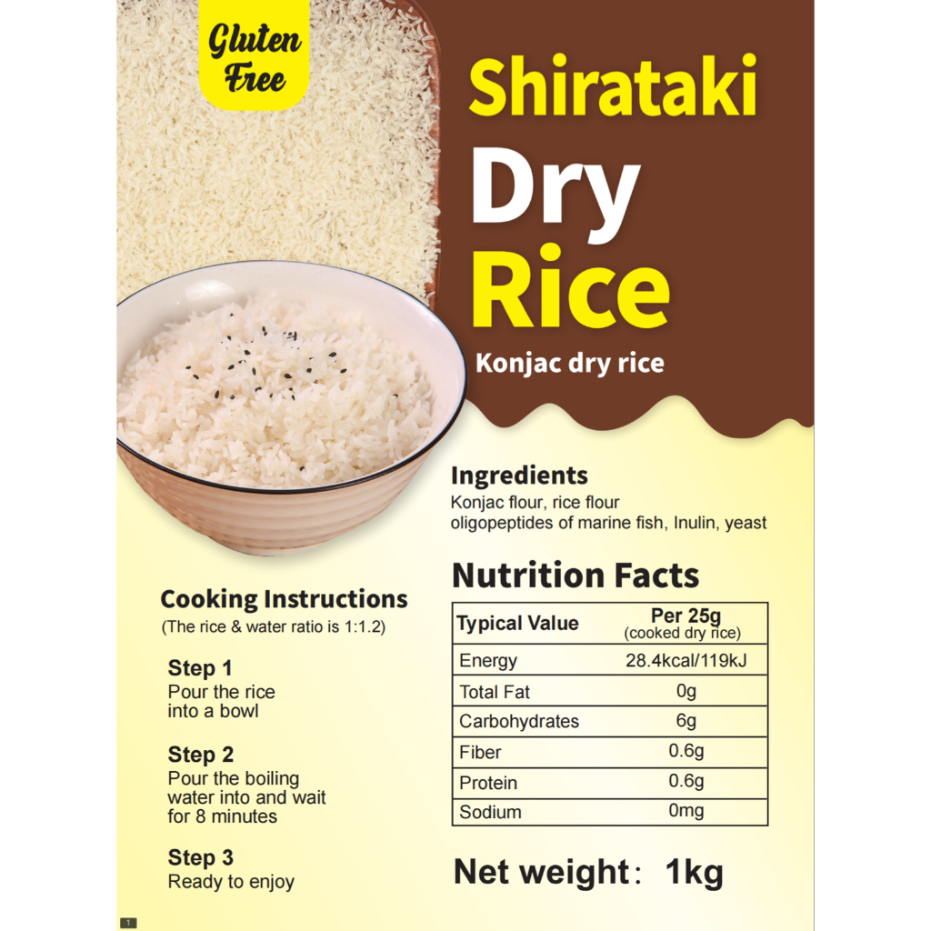 Dry / Dried Shirataki Rice 1Kg Konjac Keto / Low Carbs / Diabetic ...