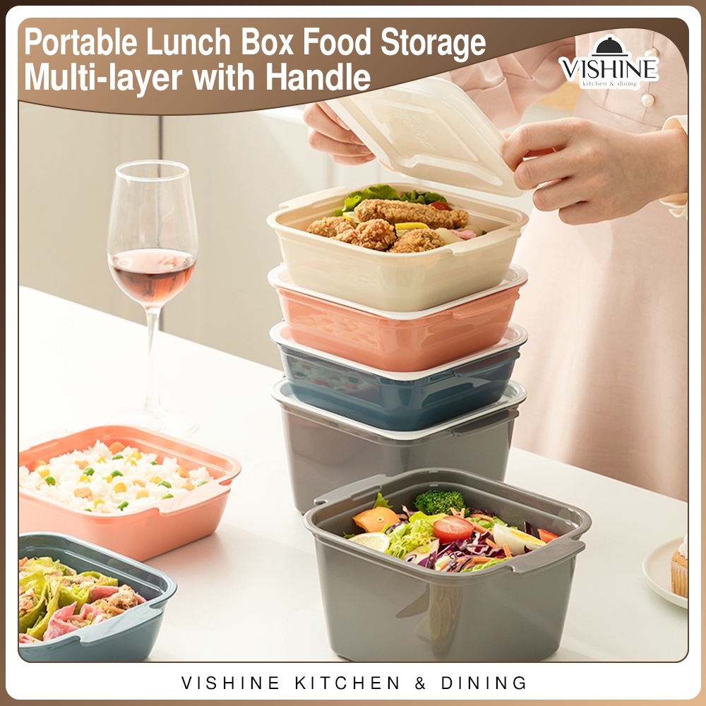 VISHINE Lunch Box Food Storage Box Multi-layer Picnic Box Microwave ...