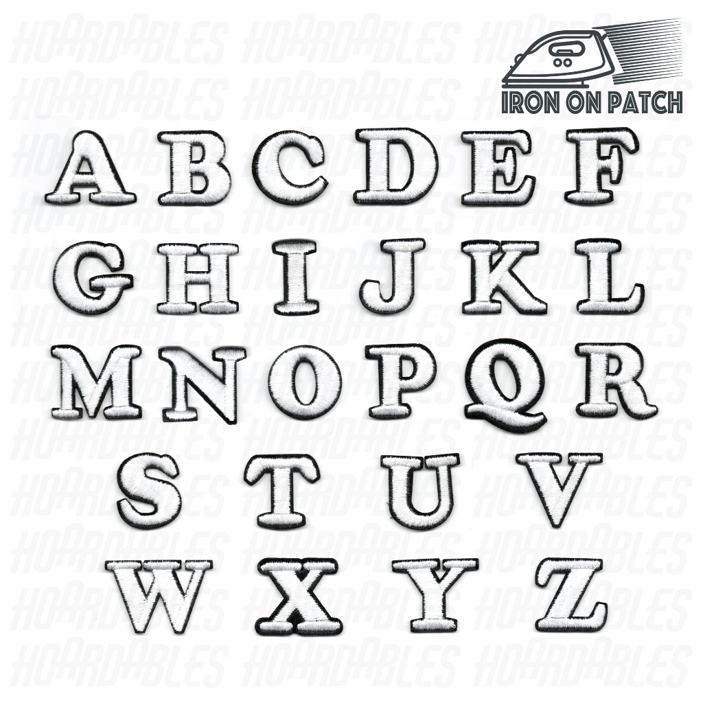 White Alphabet Letters 3cm Iron on DIY Decor Embroidered Patch Badge ...