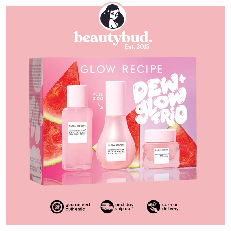 🇺🇸 Glow Recipe Dew + Glow Trio Watermelon Niacinamide AHA BHA Night Dew ...