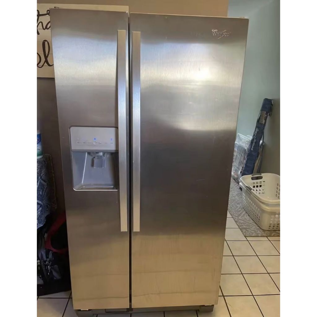 Brand new Whirlpool refrigerator stainless steel side by side with