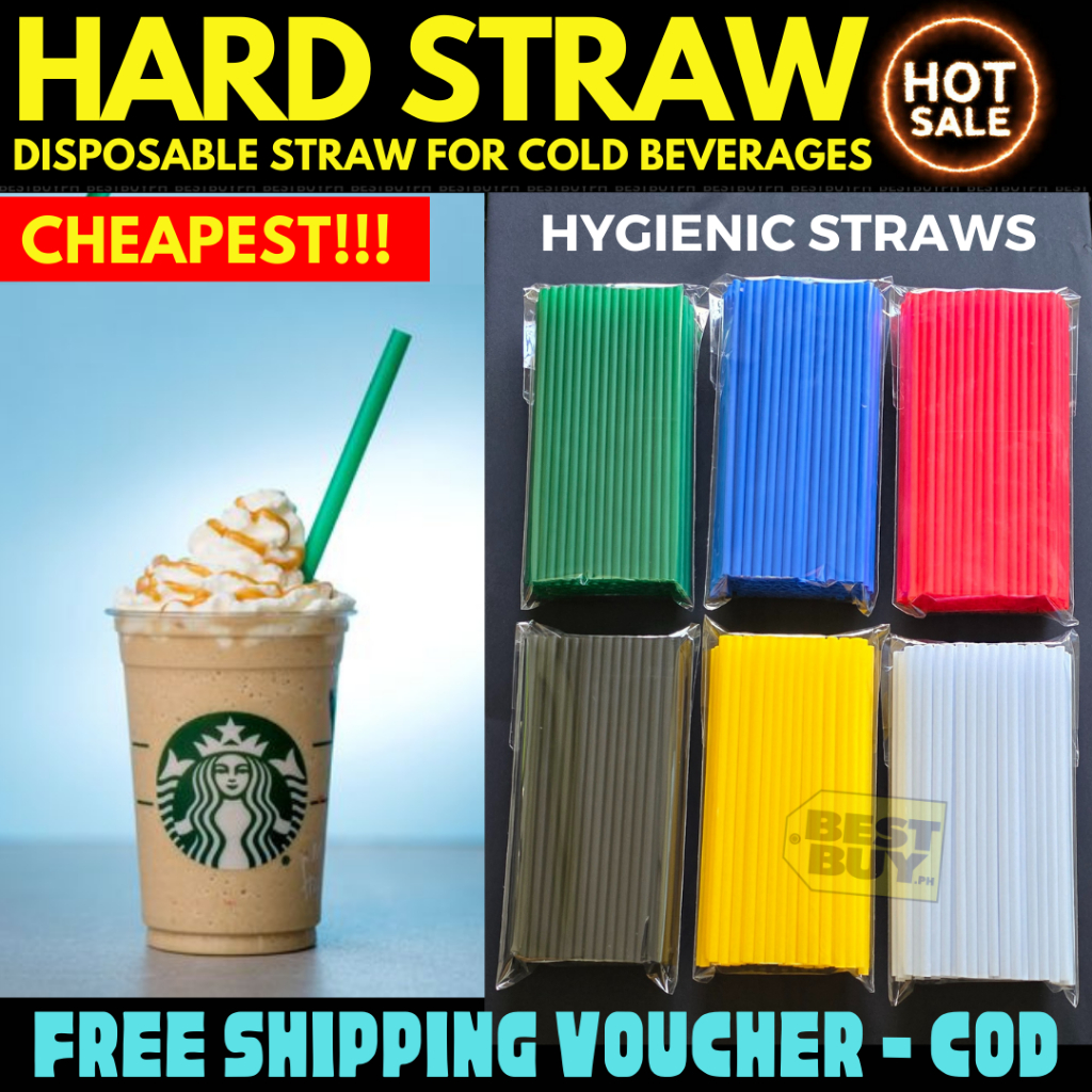 Hard Straw for cold beverages milkshakes, milktea Starbucks Mcdo ...